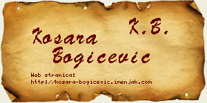Kosara Bogičević vizit kartica
